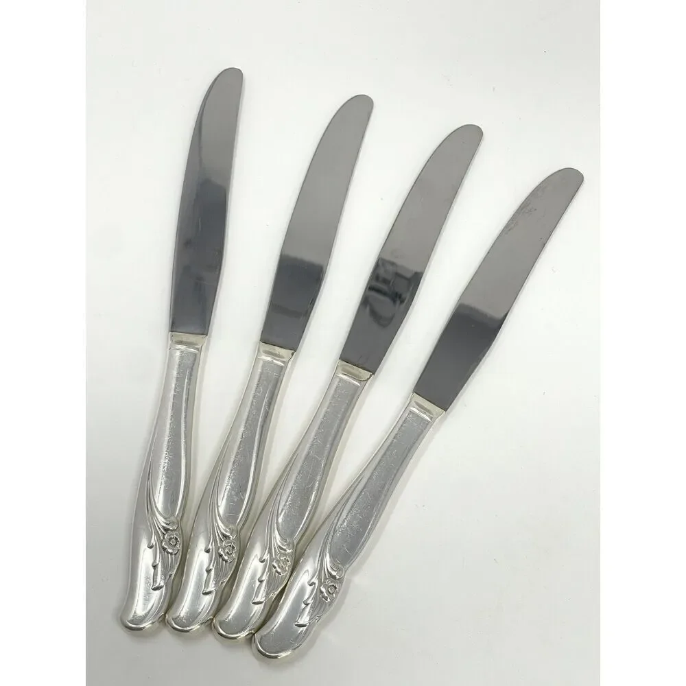 International Rogers EXQUISITE Silverplate 1957 Hollow Dinner Knives 9” Set Of 4